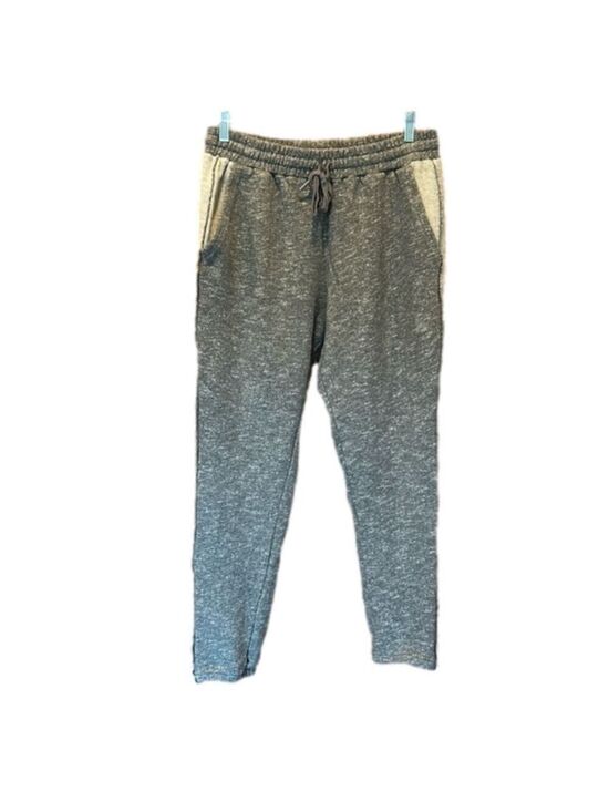 Fate Pants - FATE Women's Grey Jogger Sweatpants with White Terrycloth Stripe Size Large